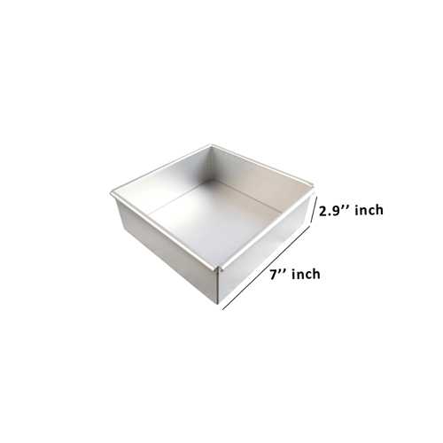 ALUMINIUM SQUARE CAKE MOLD FIXED BOTTOM 7" 190x190x73mm 127-0044 (1 x 20)