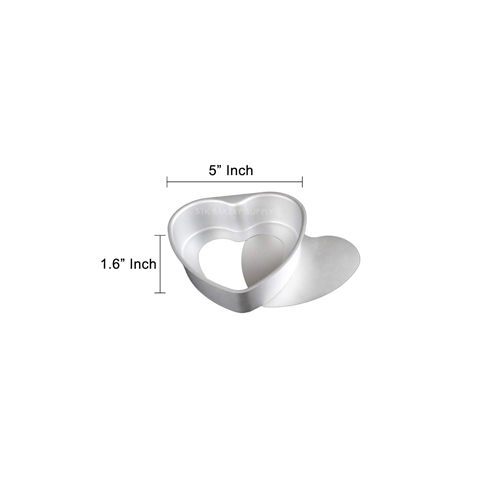 REMOVABLE HEART CAKE MOLD 5" 138x95x40mm 004-0015, M-5 (1 x 50)