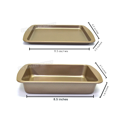 MINI BAKING TRAY CARBON STEEL 0.4MM  280 x 180 x 18 , 255 x 180 x 44 2PCS FB10163
