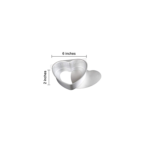 REMOVABLE HEART CAKE PAN 6&quot; 142x134x55MM 1.0MM MY34063