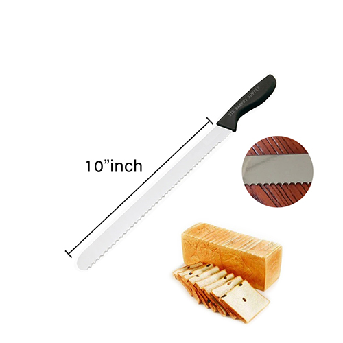 BREAD KNIFE WITH PLASTIC HANDLE 10&quot; (1 x 30)