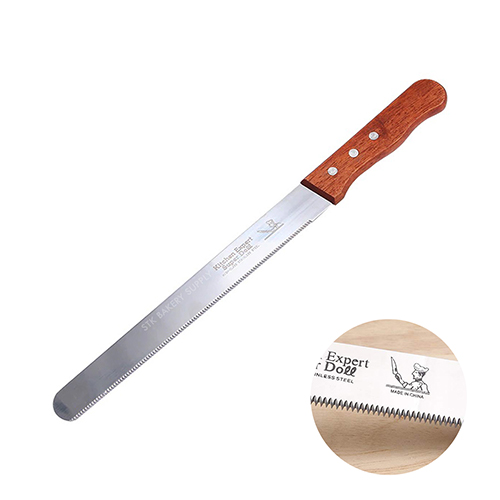 CAKE KNIFE WITH WOODEN HANDLE 14" 8081-2 (1 x 180)