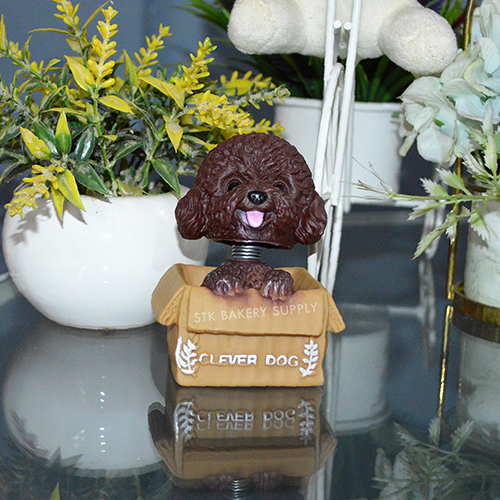 CAKE DECORATION BLACK AND WHITE DOG 1PC