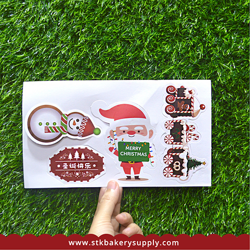 CHRISTMAS CAKE TOPPER 1 PCS (CARD ) DESIGN 2