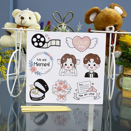 CAKE TOPPER WEDDING PAPER (FOREVER/WE ARE MARRIED) (SET)