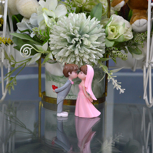 CAKE DECORATION WEDDING COUPLE BLUE SUIT &amp; DRESS SET CP-10