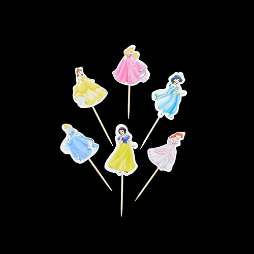 PRINCESS DESIGN CAKE TOPPER SMALL 6PCS