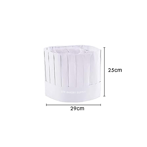 DISPOSABLE CHEF'S HAT FLAT TOP 25CMX29CM (5PCS) (1 x 2)
