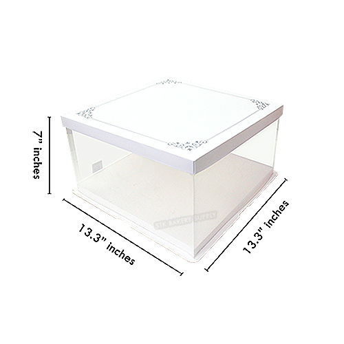 PLASTIC CAKE BOX TRANSPARENT (10" 2LAYER) 30x30x26CM