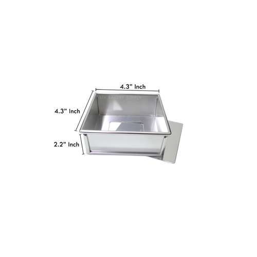 REMOVABLE SQUARE CAKE MOLD ANODISED 4&quot; 108x108x60MM 1.0MM FB30326