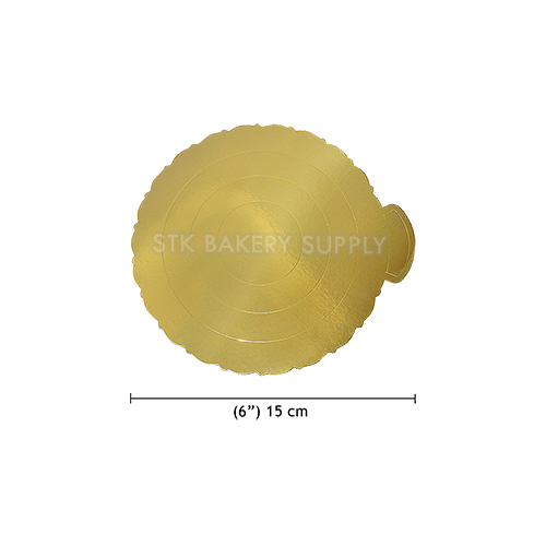 FB60600 CAKE BASE GOLD (ROUND) (6") 15CM