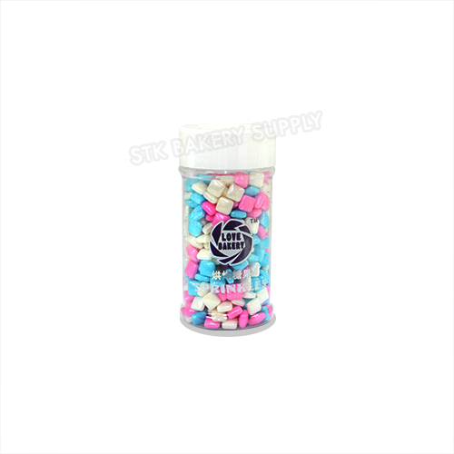 LOVE BAKERY CAKE DECORATION SPRINKLE TRIANGLE, RECTANGLE, RIBBON, FISHTAIL 85G