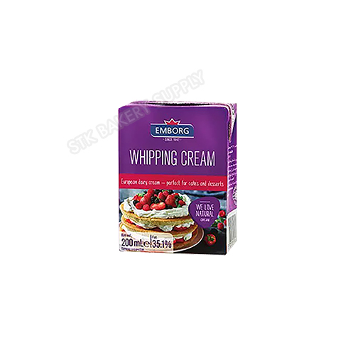 EMBORG UHT WHIPPING CREAM 35.1% FAT 200ML (1 x 27)