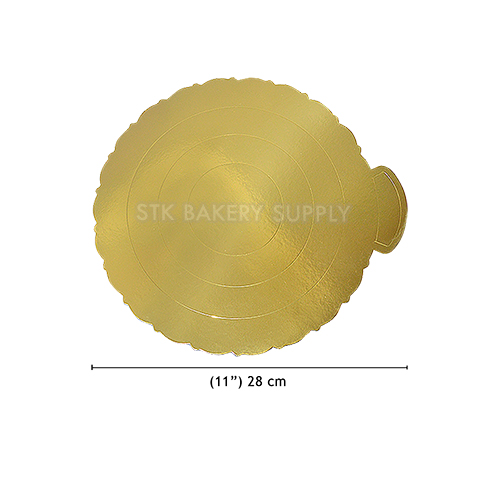 CAKE BASE ROUND GOLD (10"CAKE) 28CM YJ2042-3 (1x300)