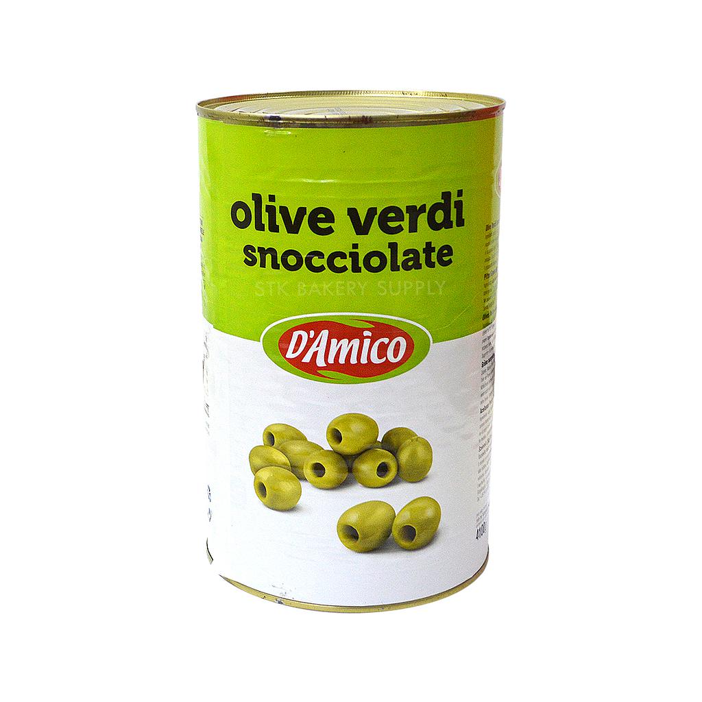 D'AMICO PITTED GREEN OLIVE 4.1KG (1 x 3)