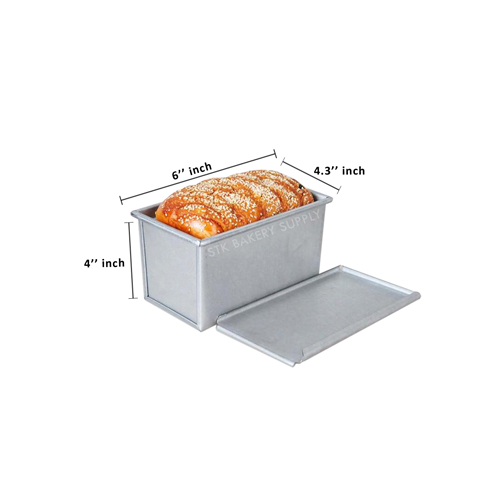 BREAD PAN WITH LID 450G (6" x 4.3" ~4.5" x 4")