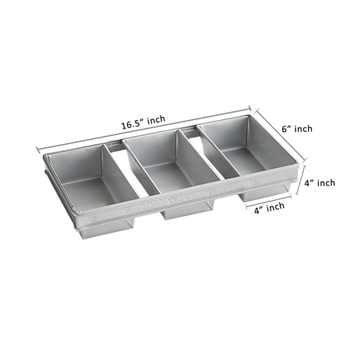 BREAD PAN WITH LID 450G ,3PCS SET (6&quot; x 4.3&quot; x 4&quot;)