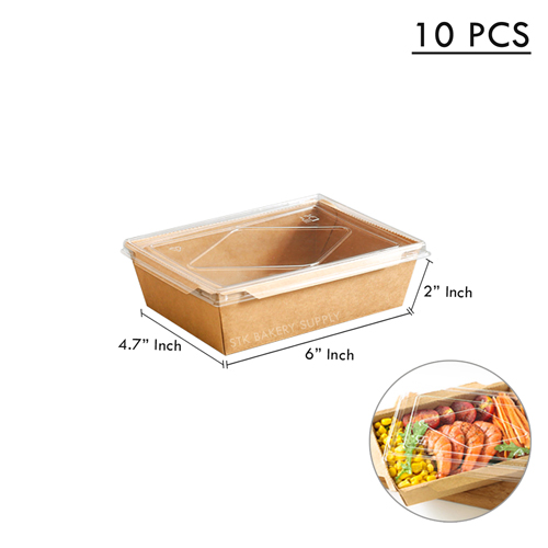 DISPOSABLE LUNCH BOX KRAFT PAPER WITH LIPS 900ML(JH-A-900B) 10PCS (1x20)
