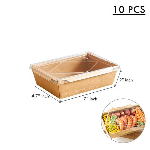 DISPOSABLE LUNCH BOX KRAFT PAPER WITH LIPS 1200ML(JH-A-1200B) 10PCS (1x20)