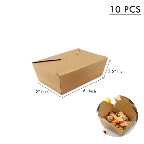 DISPOSABLE LUNCH BOX KRAFT PAPER 1350ML(NO.2) FBO-2-00001 10PCS (1x20)