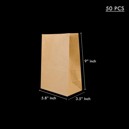 PAPER BAG 6 x 9.5&quot; (D) 50PCS (1x10)