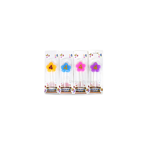 CANDLE NUMBER FLOWER/BUTTERFLY DESIGN NO-4 1PC (1x25)