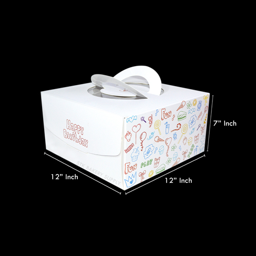 CAKE BOX WITH HANDLE (10"CAKE) 32*32*18CM YJ2076-3 (1x60)