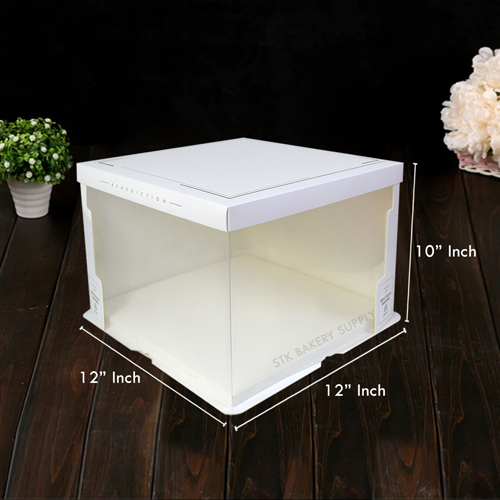 CAKE BOX WITH RIBBON WITH WINDOW (10"CAKE) 31x31x25CM YJ2134-3 (1x50)