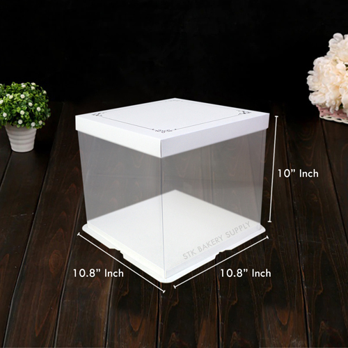 PLASTIC CAKE BOX TRANSPARENT (8&quot;CAKE) 27*27*25CM YJ2114-2 (1x50)