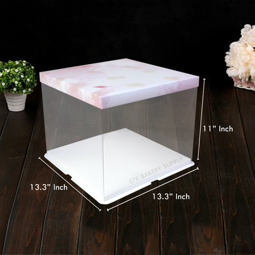 PLASTIC CAKE BOX TRANSPARENT (12&quot;CAKE) 34*34*28CM YJ2130-4 (1x50)