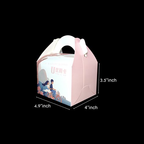 CAKE BOX WITH HANDLE (12.5x10.5x9)CM YJ2039-2 1PC