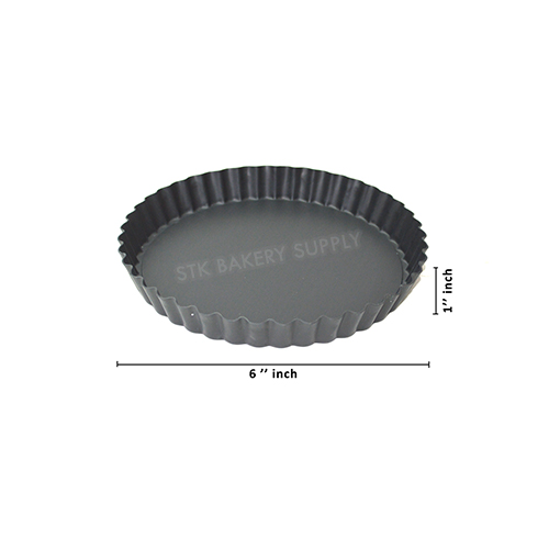 SN5560- Round Fluted Tart Mould - Removable Bottom (Hard Anodized) 1.0mm Al.Alloy 160 x 143 x 23