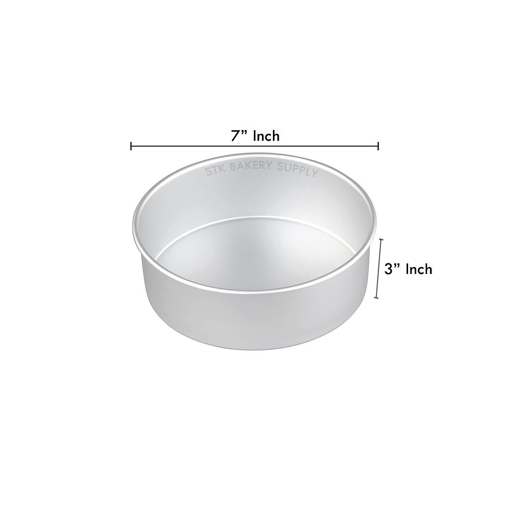 ALUMINIUM ROUND CAKE MOLD FIXED BOTTOM 7&quot; 192x165x75mm 8654, M-7 (1 x 100)