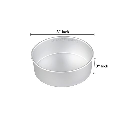 ALUMINIUM ROUND CAKE MOLD FIXED BOTTOM 8" 218x188x75mm 8655, M-8 (1 x 50)