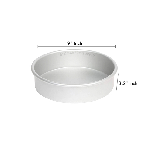 ALUMINIUM ROUND CAKE MOLD FIXED BOTTOM 9" 245x215x83mm 8656, M-9 (1 x 50)