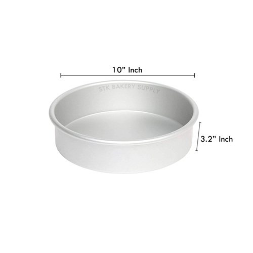 ALUMINIUM ROUND CAKE MOLD FIXED BOTTOM 10&quot; 273x240x84mm 8657, M-10 (1 x 50)