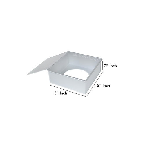 ALUMINIUM SQUARE CAKE MOLD (REMOVABLE) 5" 140x140x50mm 127-0035 (1 x 50)