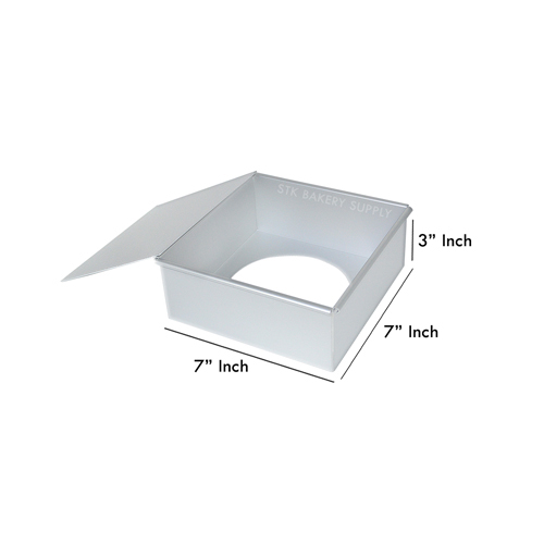 ALUMINIUM SQUARE CAKE MOLD (REMOVABLE) 7&quot; 190x190x74mm 127-0037 (1 x 20)