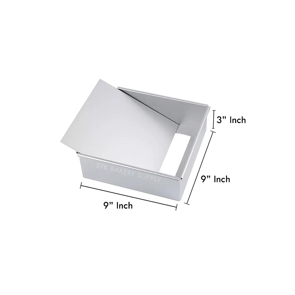 REMOVABLE SQUARE CAKE MOLD  9" 240x240x80 127-0039 (1 x 10)