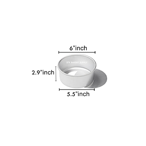 ALUMINIUM ROUND CAKE MOLD (REMOVABLE) 6" 17x14x7.4CM 8660, M-6 (1 x 100)