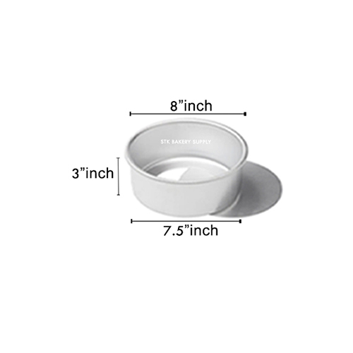 ALUMINIUM ROUND CAKE MOLD (REMOVABLE) 8&quot; 22x19x7.8CM 8662, M-8 (1 x 50)
