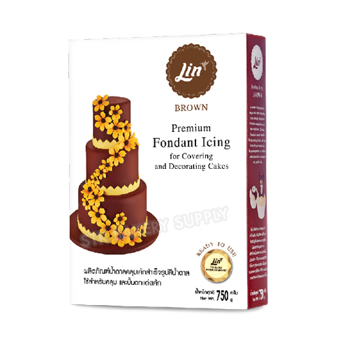 BSI- LIN FONDANT ICING (BROWN) 750G (1 x 12)