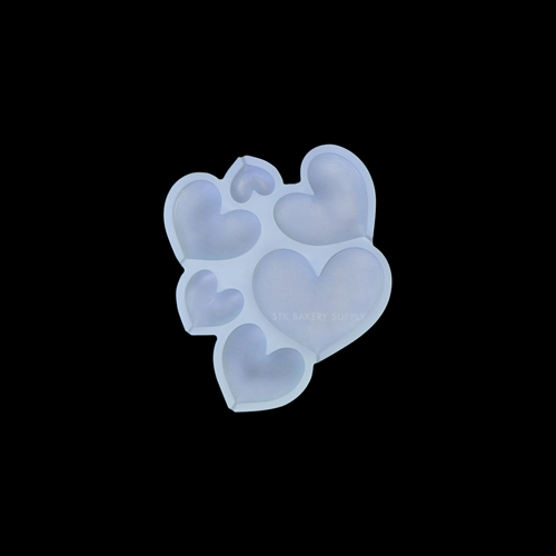 SILICON MOULD HEART 6'S 16.5x13.5x0.7CM TC20217052