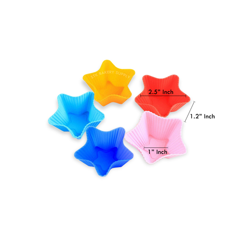 SILICON STAR SHAPE CUPCAKE MOULD 7.5x7.5x3.3CM TC3957