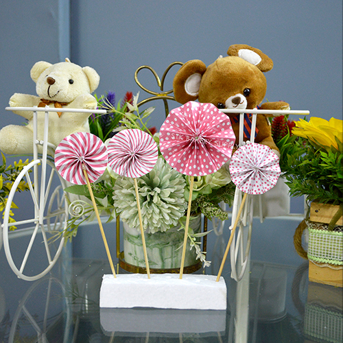 FOLDING FAN/SUNFLOWER CAKE TOPPER (34,35)