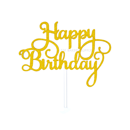 HAPPY BIRTHDAY PAPER CAKE TOPPER 1PC