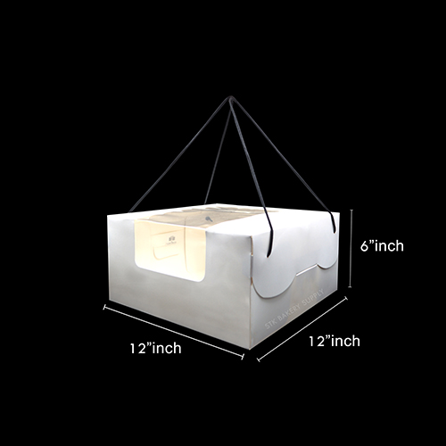 CAKE BOX WITH WINDOW WITH HANDLE STRING (10"CAKE) (CB R-0031)WS
