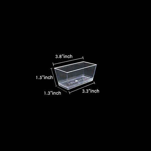 JELLY CUP RECTANGLE TRNSPRENT 9.9x8.5x4CM (130ML) CH32, GD984745 (25PCS) (1 x 40)