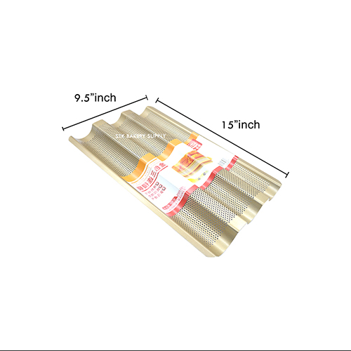BAGUETTE TRAY  GOLDEN 3ROWS 38.5x24.5x2.2CM 8925 (1 x 20)