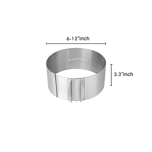 STAINLESS STEEL ROUND CAKE MOLD (ADJUSTABLE SIZE) 6-12INCH 9046 (1 x 48)